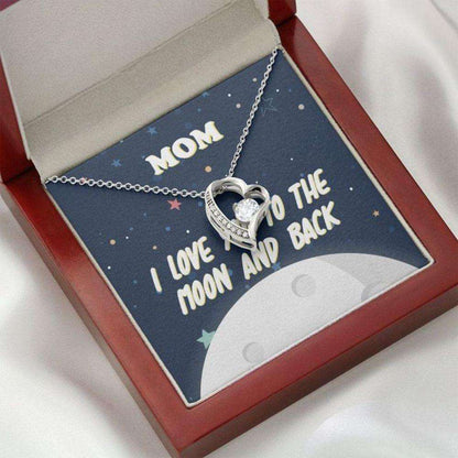 Mom Necklace, Mother’S Day Necklace, Mom I Love You The Moon And Back Neckalce, Mom Gift, Forever Love Necklace Gifts for Mother (Mom) Rakva