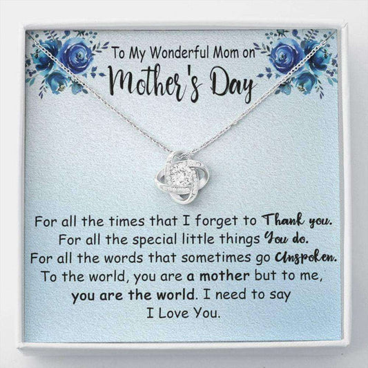 Mom Necklace, Mothers Day Gift From Daughter, Mothers Day Gift Ideas, Mothers Day Love Knot Necklace, Mom Necklace On Mother’S Day Gifts For Daughter Rakva