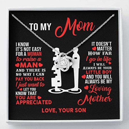 Mom Necklace Mothers Day Gift From Son To My Mom Little Boy Gifts for Mother (Mom) Rakva