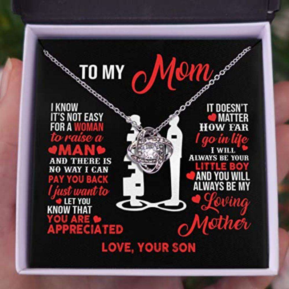 Mom Necklace Mothers Day Gift From Son To My Mom Little Boy Gifts for Mother (Mom) Rakva