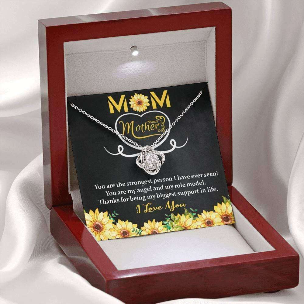 Mom Necklace, Mothers Day Jewelry Gift Love Knot Pendant Message Card Gift Gifts for Mother (Mom) Rakva