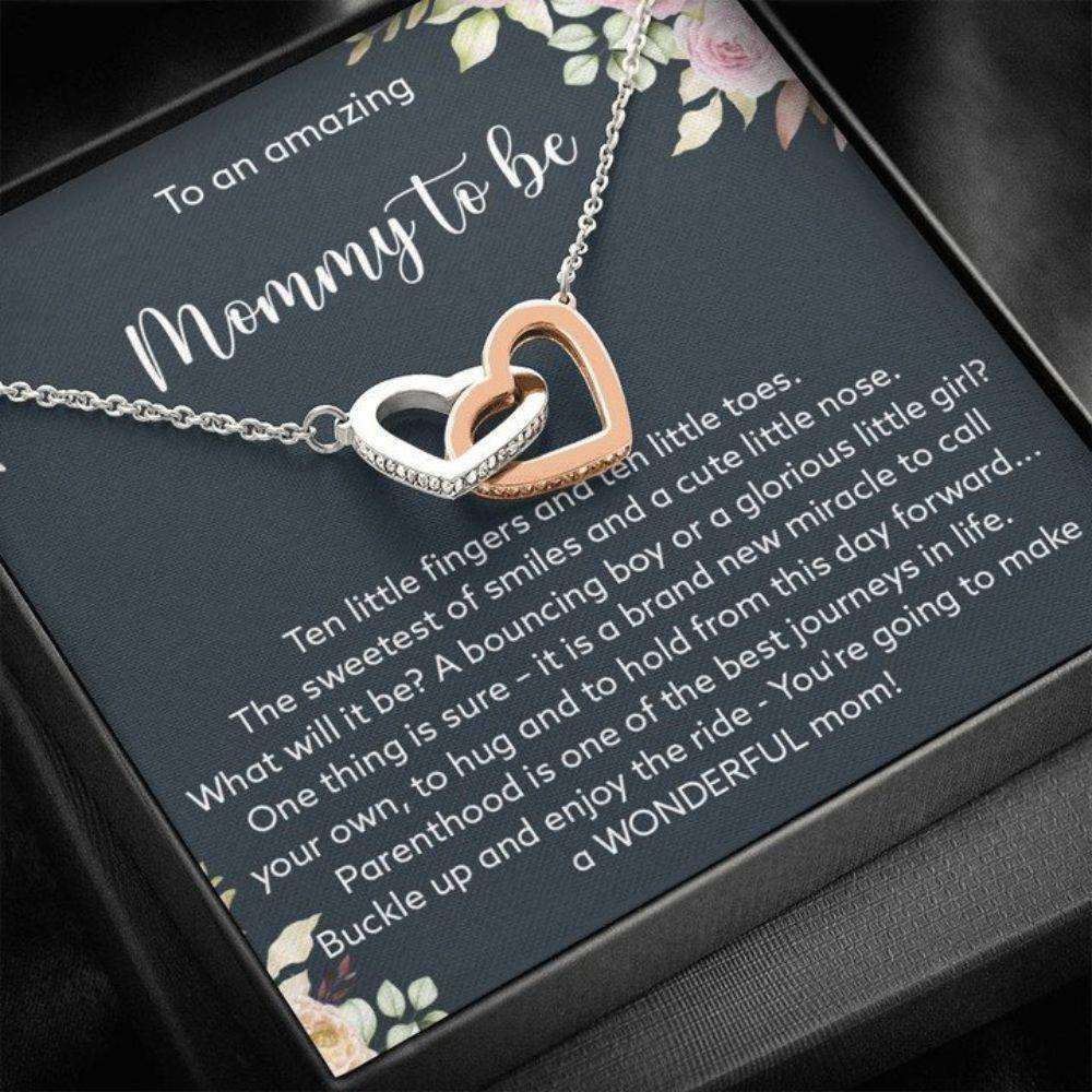 Mom Necklace, Mothers Day Necklace A Wonderful Mom “ Interlocked Hearts Gifts for Mother (Mom) Rakva