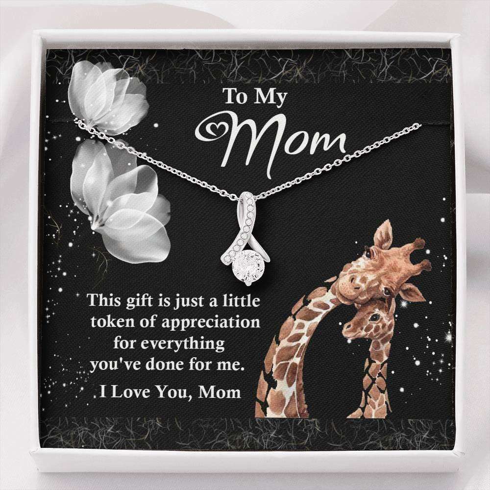 Mom Necklace, Mothers Day Necklace Gift Mom Jewelry Cz Necklace To My Mom Msg Card Gifts for Mother (Mom) Rakva