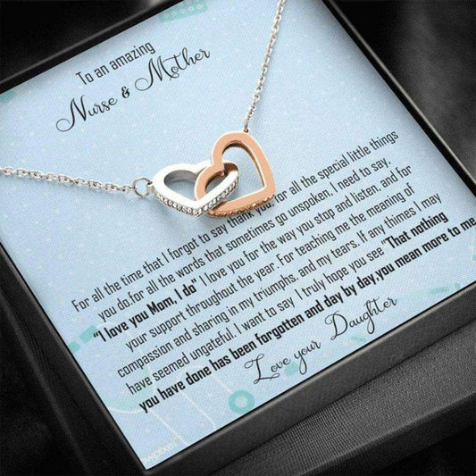 Mom Necklace, Mothers Day Necklace Nurse Mom Gift Interlocking Hearts Necklace, Gift For Nurse Mother Gifts for Mother (Mom) Rakva