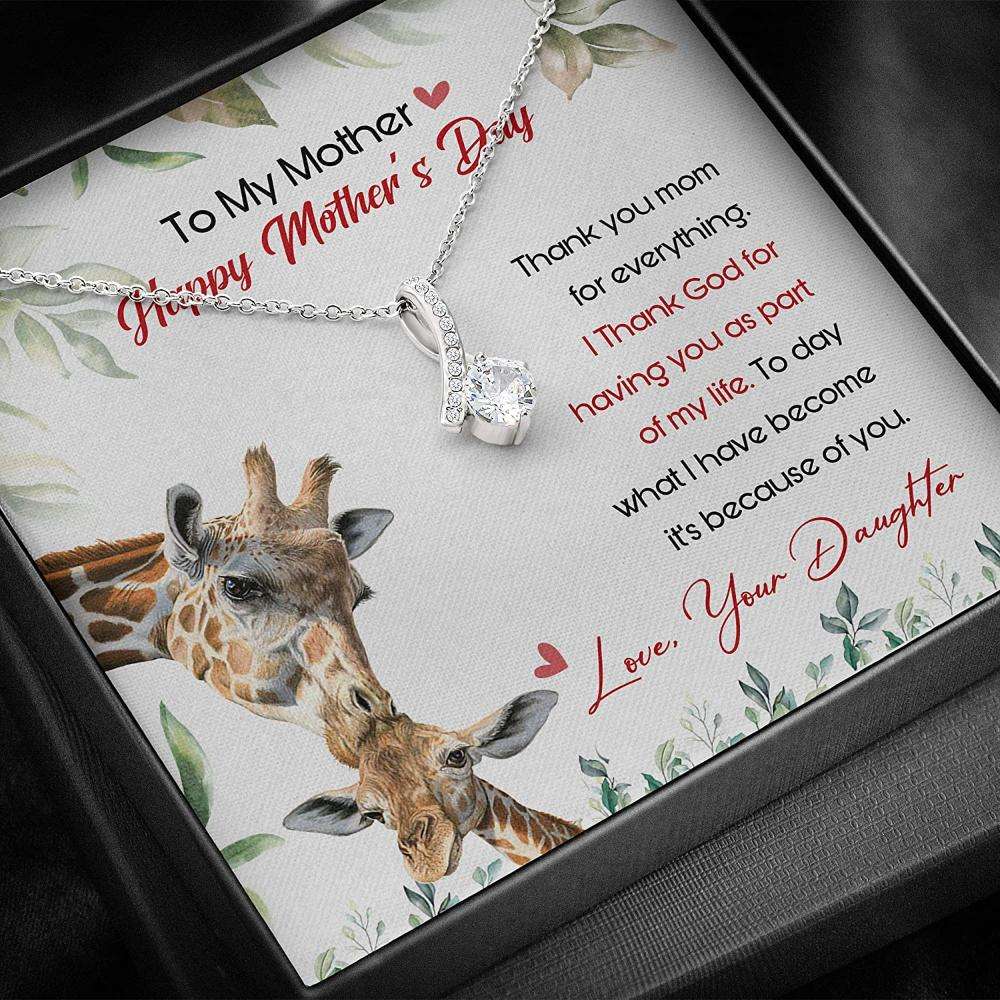 Mom Necklace, Mothers Day Necklace “ Thank You Mom Giraffe Gift From Daughter Gift Gifts For Daughter Rakva