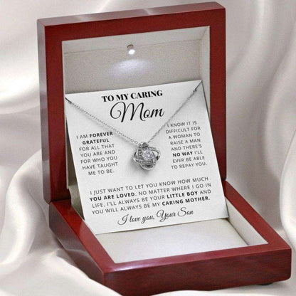 Mom Necklace, Mothers Day Necklace To My Caring Mom “ I’Ll Always Be Your Little Boy And You Will Always Be My Caring Mother Necklace Gifts for Mother (Mom) Rakva