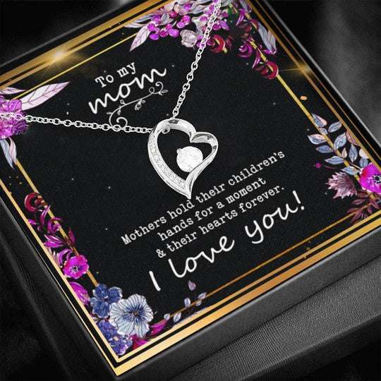 Mom Necklace, Mothers Hold Their Children’S Hand Forever Love Necklace For Mom Gifts for Mother (Mom) Rakva