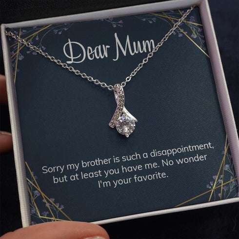 Mom Necklace, Mum Mother’S Day Necklace Alluring Necklace Funny Brother Disappointment Message Card Fun Present From Daughter Or Son Gifts For Daughter Rakva