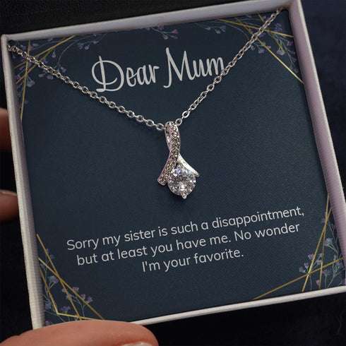 Mom Necklace, Mum Mother’S Day Necklace Alluring Necklace Funny Sister Disappointment Message Card Fun Present From Daughter Or Son Gifts For Daughter Rakva