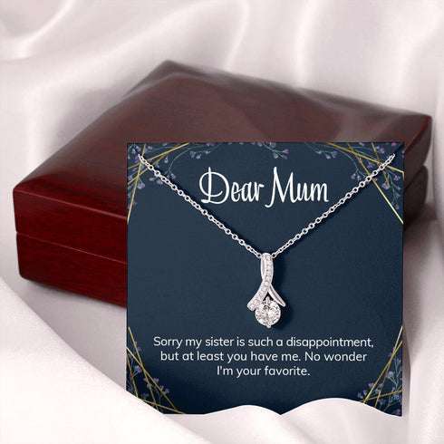 Mom Necklace, Mum Mother’S Day Necklace Alluring Necklace Funny Sister Disappointment Message Card Fun Present From Daughter Or Son Gifts For Daughter Rakva