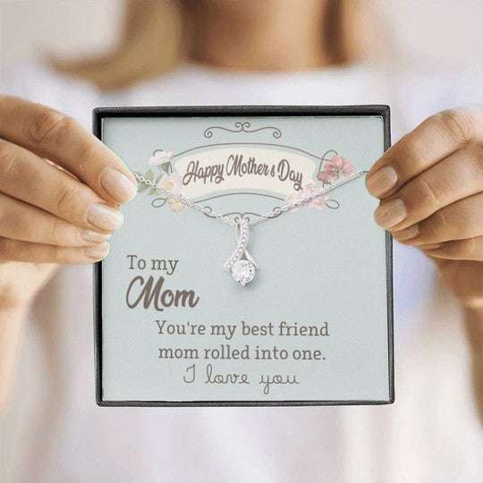 Mom Necklace, My Best Friend Mom Rolled Into One Alluring Beauty Necklace Gift For Mom Gifts for Mother (Mom) Rakva