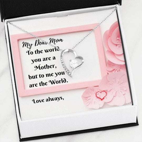 Mom Necklace, My Dear Mom Forever Love Necklace Gift For Mom Gifts for Mother (Mom) Rakva