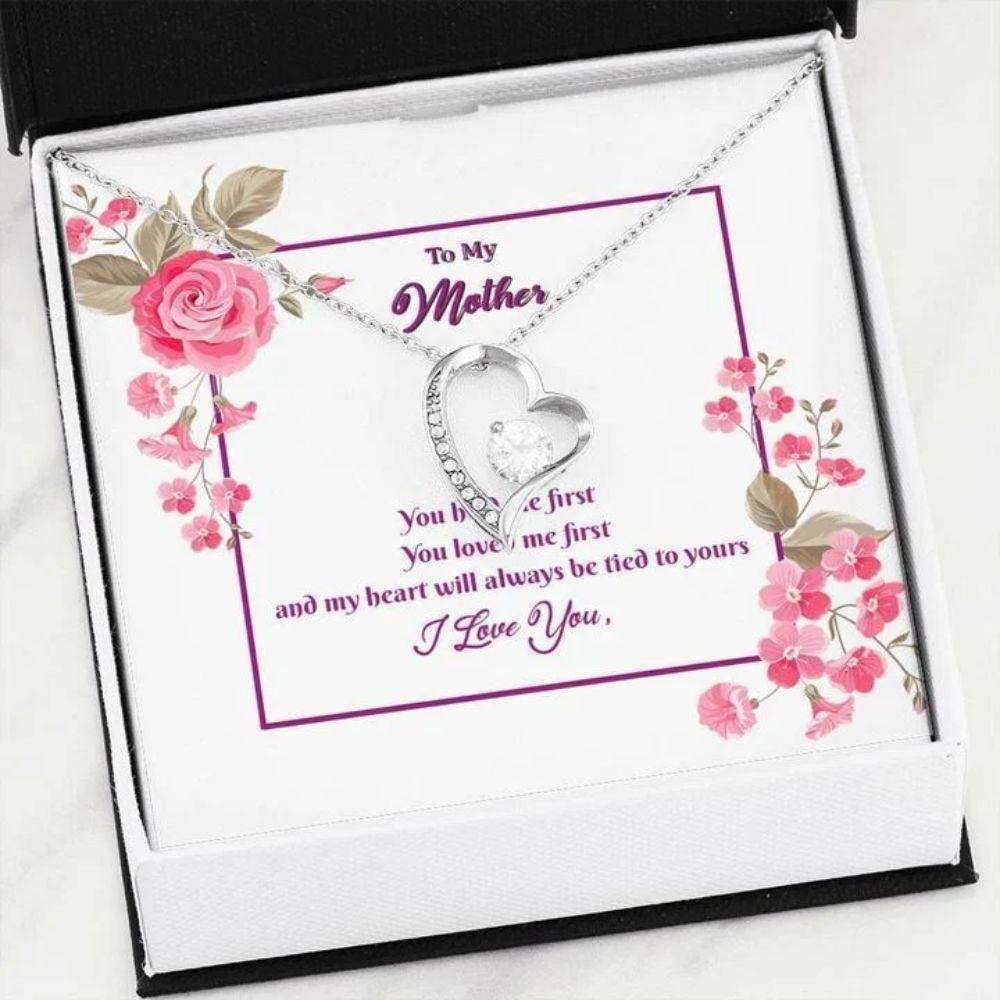 Mom Necklace, My Heart Will Always Be Tied To Yours Gift For Mom Forever Love Necklace Gifts for Mother (Mom) Rakva