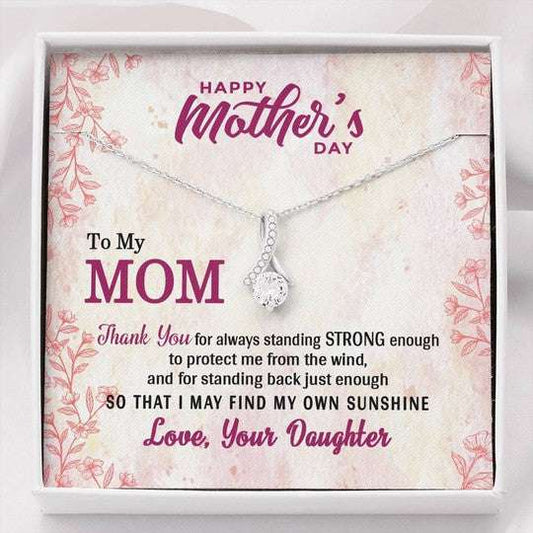 Mom Necklace, Necklace Daughter Gift For Mom Thank You For Always Standing Strong Enough Gifts For Daughter Rakva