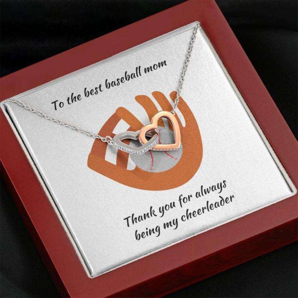 Mom Necklace “ Necklace For Mom “ Gift Necklace Message Card To Baseball Mom Gifts for Mother (Mom) Rakva