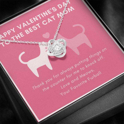 Mom Necklace “ Necklace For Mom “ Gift Necklace Message Card “ To Cat Mom “ For The Cat Lover Gifts for Mother (Mom) Rakva