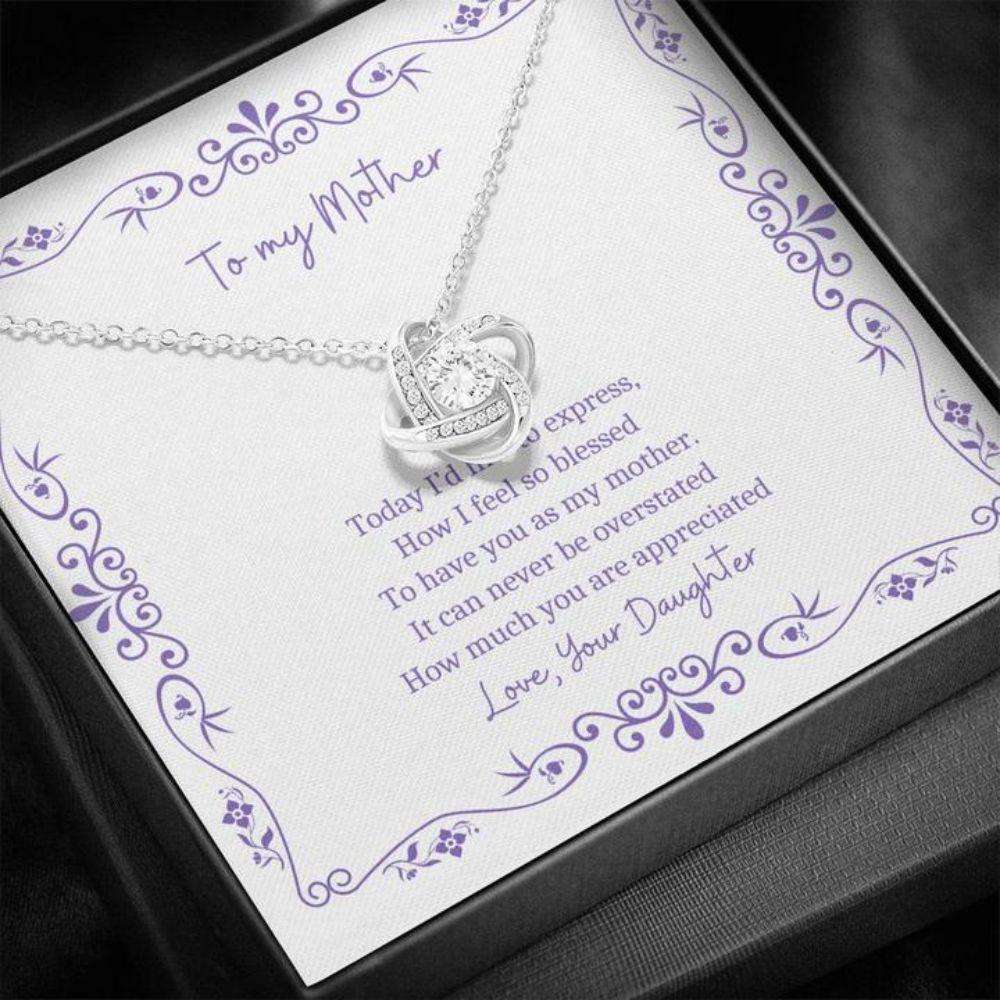 Mom Necklace “ Necklace For Mom “ Gift Necklace Message Card “ To Mom From Daughter Purple Border Gifts For Daughter Rakva