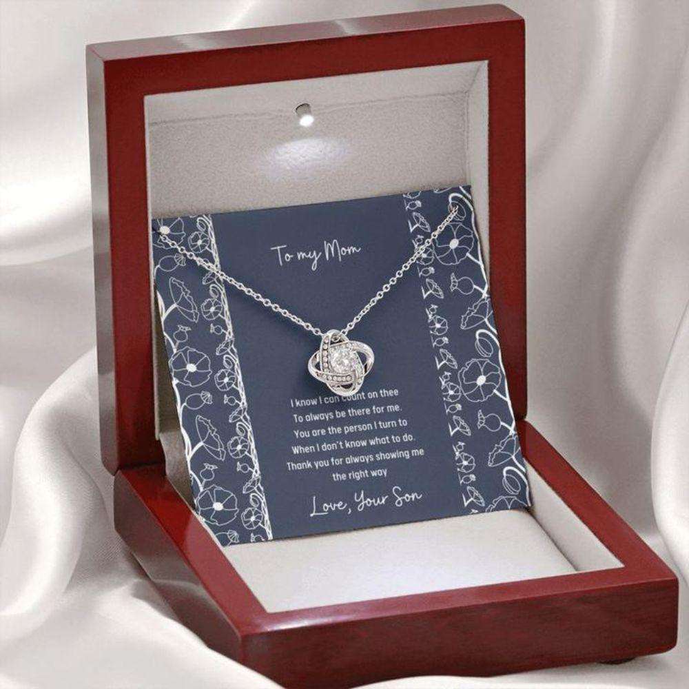 Mom Necklace “ Necklace For Mom “ Gift Necklace Message Card “ To Mom From Son Count On Thee Gifts for Mother (Mom) Rakva