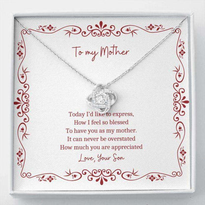 Mom Necklace “ Necklace For Mom “ Gift Necklace Message Card “ To Mom From Son Red Border Gifts for Mother (Mom) Rakva