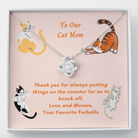 Mom Necklace “ Necklace For Mom “ Gift Necklace Message Card “ To Our Cat Mom -Home With Multiple Cats Gifts for Mother (Mom) Rakva