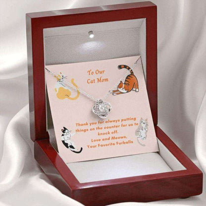 Mom Necklace “ Necklace For Mom “ Gift Necklace Message Card “ To Our Cat Mom -Home With Multiple Cats Gifts for Mother (Mom) Rakva