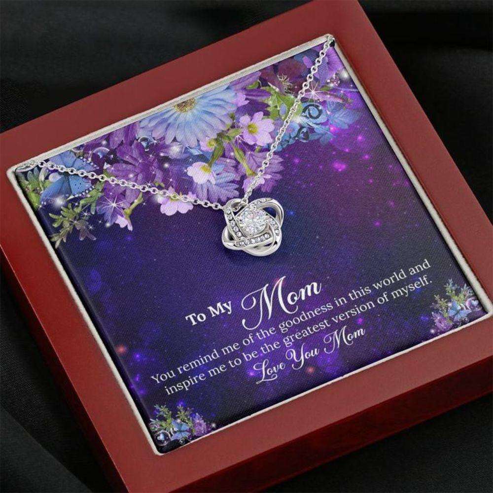 Mom Necklace “ Necklace For Mom “ Gift Necklace To My Mom Purple Flowers Stronger Together Gifts for Mother (Mom) Rakva