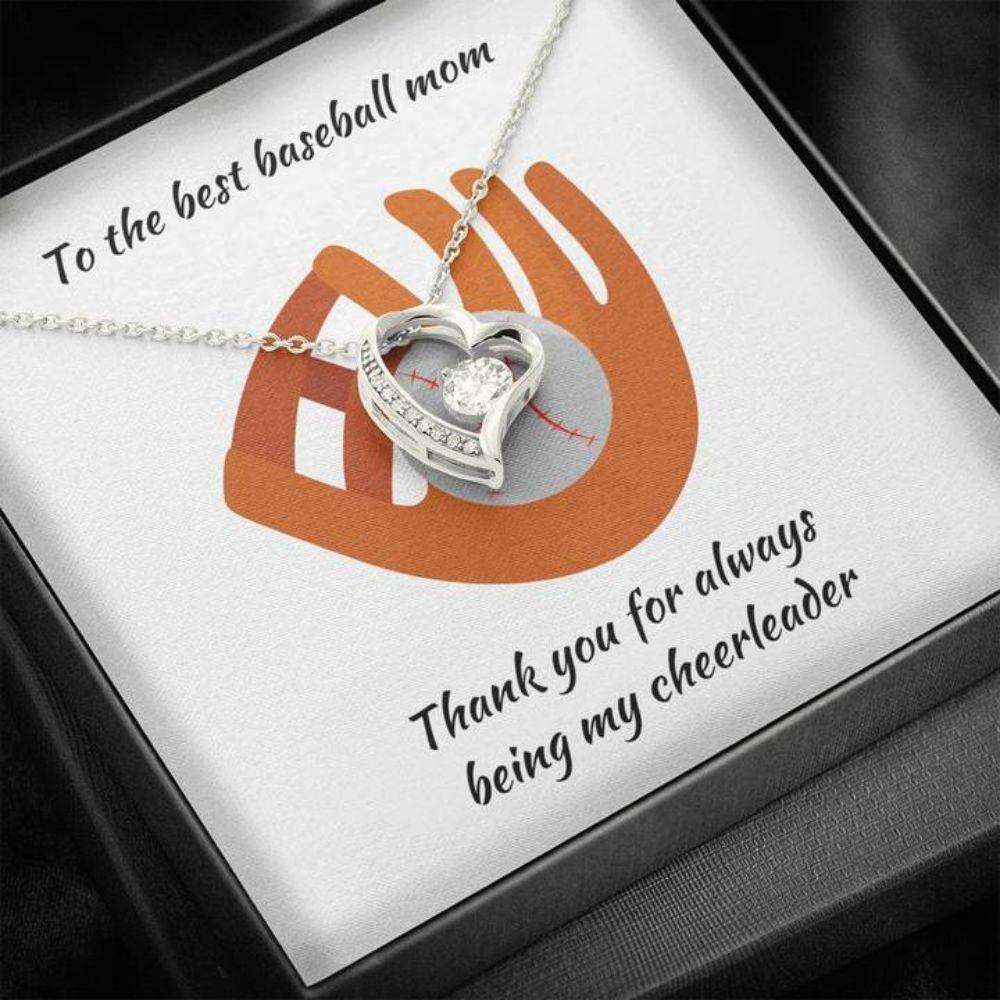 Mom Necklace “ Necklace For Mom “ Gift Necklace With Message Card Baseball Mom Gifts for Mother (Mom) Rakva