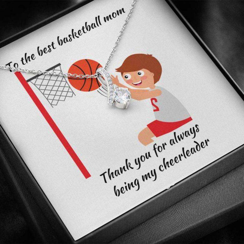 Mom Necklace “ Necklace For Mom “ Gift Necklace With Message Card Basketball Mom The Gifts for Mother (Mom) Rakva