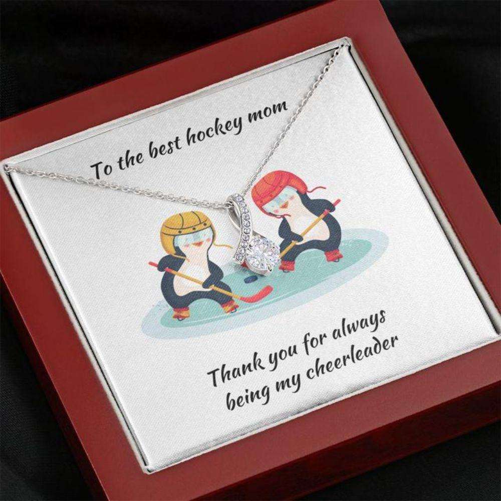 Mom Necklace “ Necklace For Mom “ Gift Necklace With Message Card Hockey Mom Gifts for Mother (Mom) Rakva