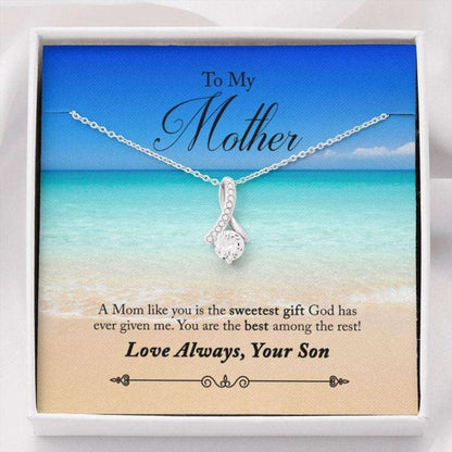 Mom Necklace “ Necklace For Mom “ Gift Necklace With Message Card Mom Beach Gifts for Mother (Mom) Rakva