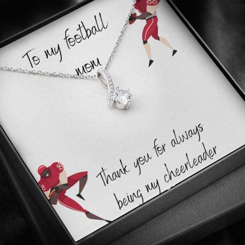 Mom Necklace “ Necklace For Mom “ Gift Necklace With Message Card Mom Football Gifts for Mother (Mom) Rakva