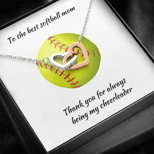 Mom Necklace “ Necklace For Mom “ Gift Necklace With Message Card Softball Mom Gifts for Mother (Mom) Rakva