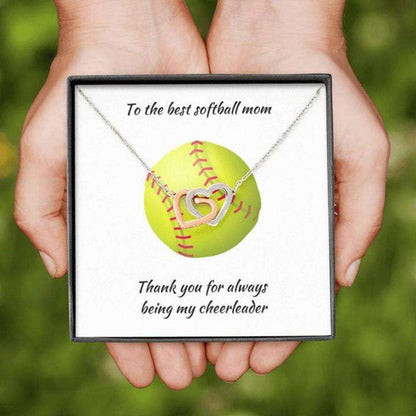 Mom Necklace “ Necklace For Mom “ Gift Necklace With Message Card Softball Mom Gifts for Mother (Mom) Rakva