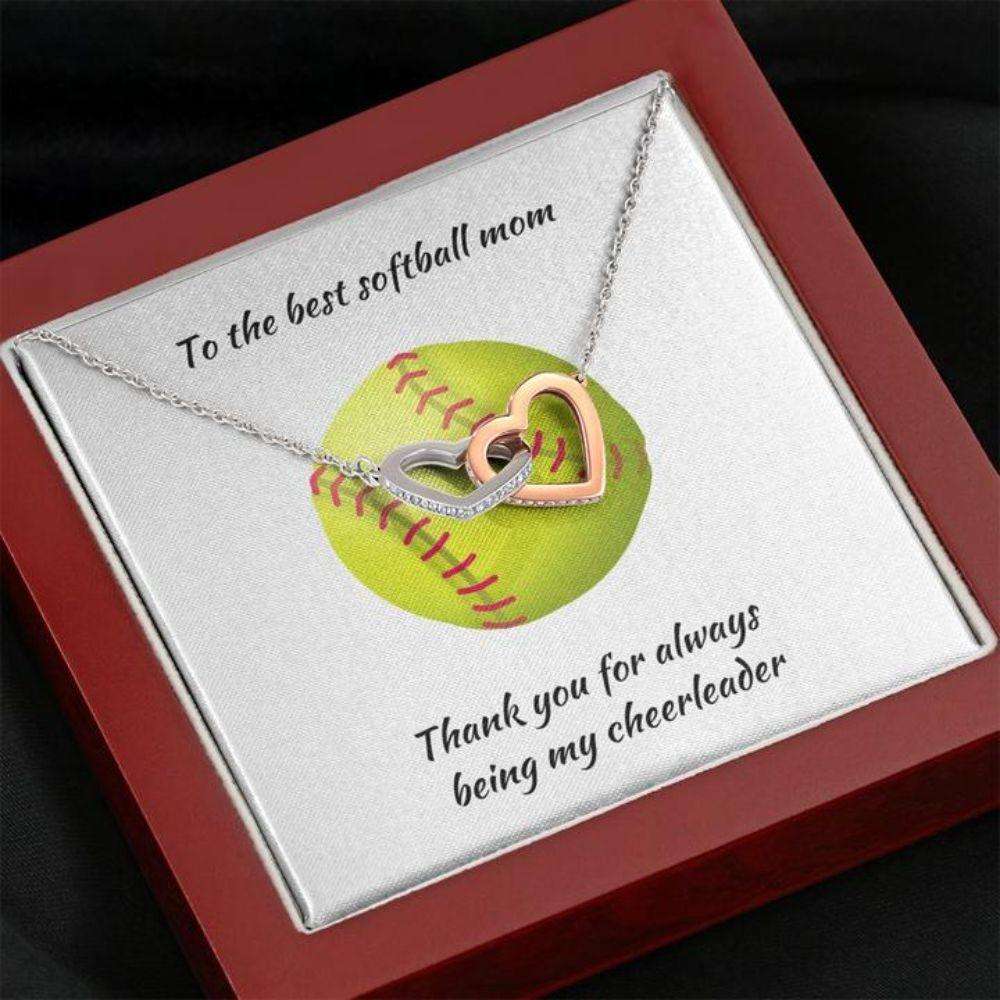 Mom Necklace “ Necklace For Mom “ Gift Necklace With Message Card Softball Mom Gifts for Mother (Mom) Rakva