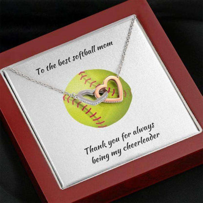 Mom Necklace “ Necklace For Mom “ Gift Necklace With Message Card Softball Mom Gifts for Mother (Mom) Rakva