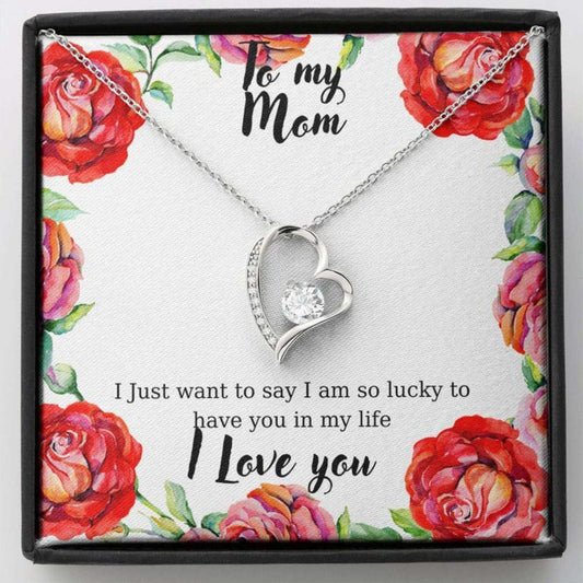 Mom Necklace, Necklace For Mom, Gifts For Mom, Heart Necklace For My Mom,Valentines Day Necklace For Mom Gifts for Mother (Mom) Rakva