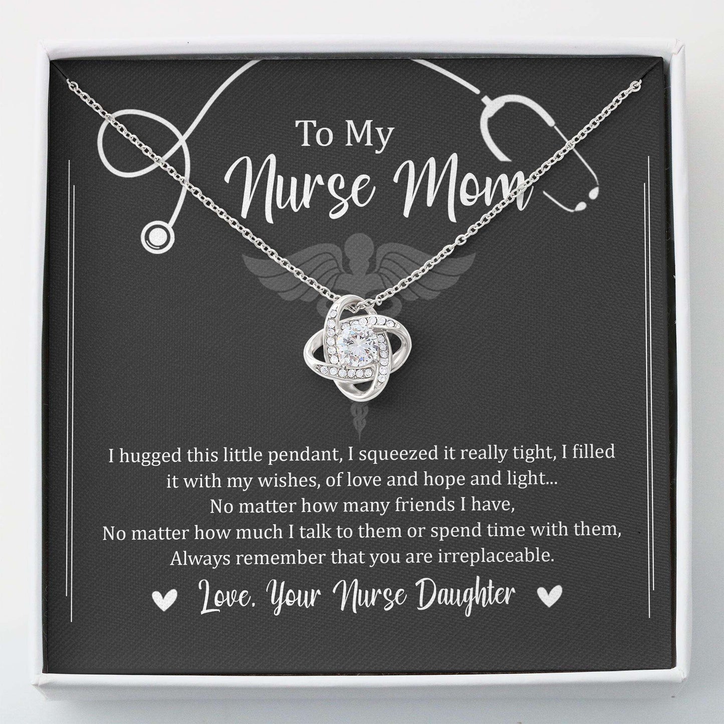 Mom Necklace, Necklace For Nurse Mom “ Nurse Mom Gift Jewelry For Nurse Mom “ Love Knot Gifts for Mother (Mom) Rakva