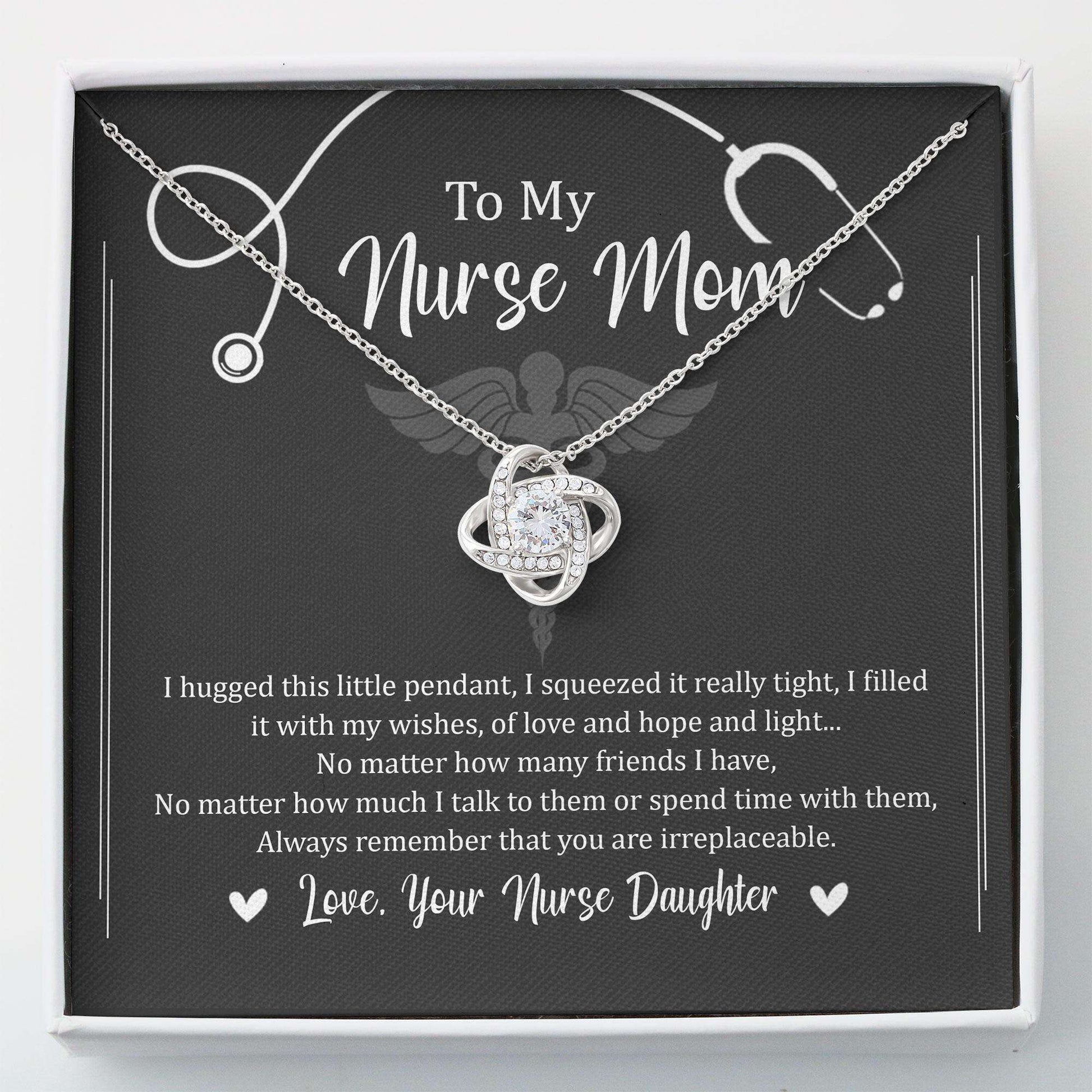 Mom Necklace, Necklace For Nurse Mom “ Nurse Mom Gift Jewelry For Nurse Mom “ Love Knot Gifts for Mother (Mom) Rakva