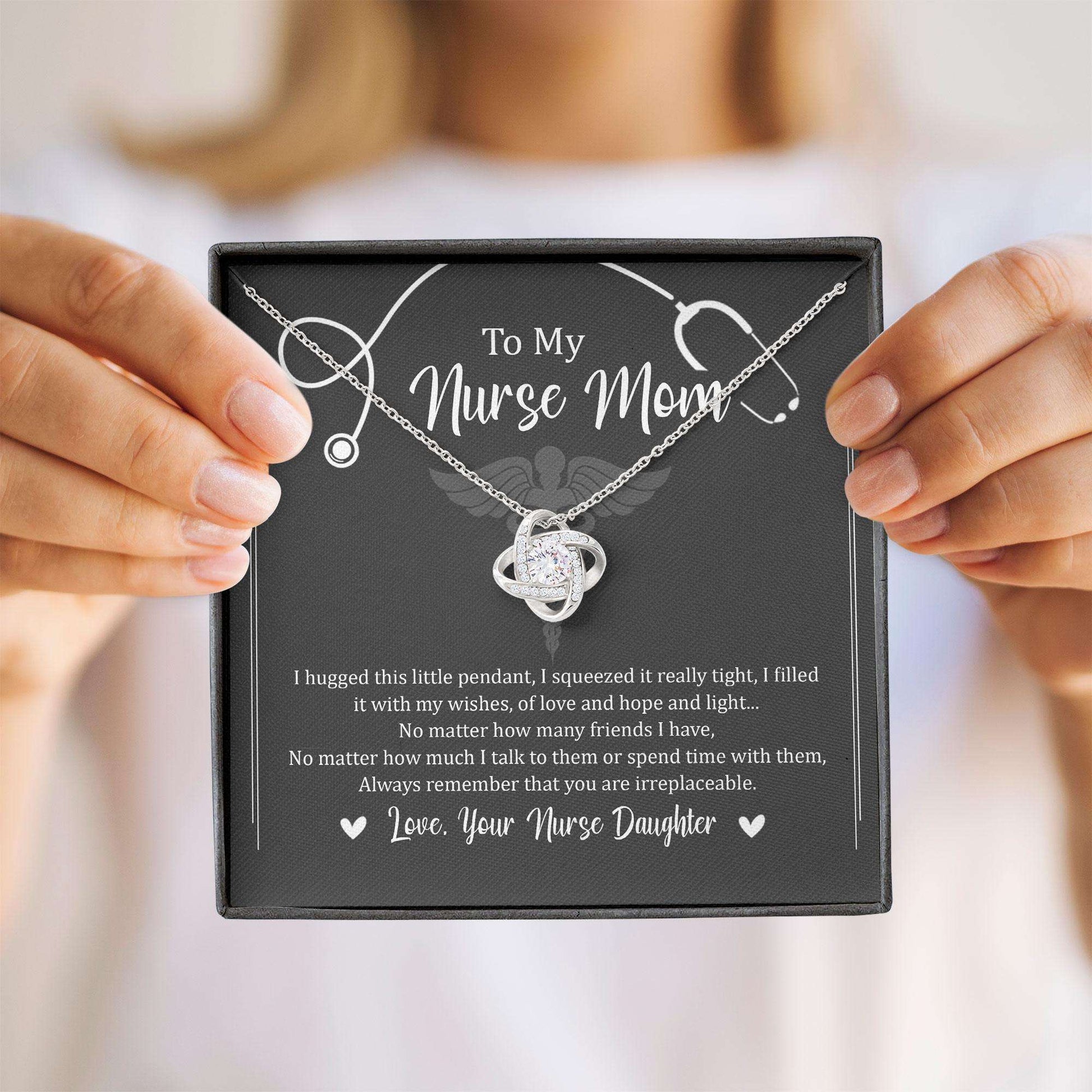 Mom Necklace, Necklace For Nurse Mom “ Nurse Mom Gift Jewelry For Nurse Mom “ Love Knot Gifts for Mother (Mom) Rakva