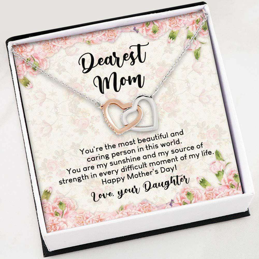 Mom Necklace, Necklace For Women Girl Dearest Mom “ Gift For Best Mom Necklace With Gift Box Gifts for Mother (Mom) Rakva