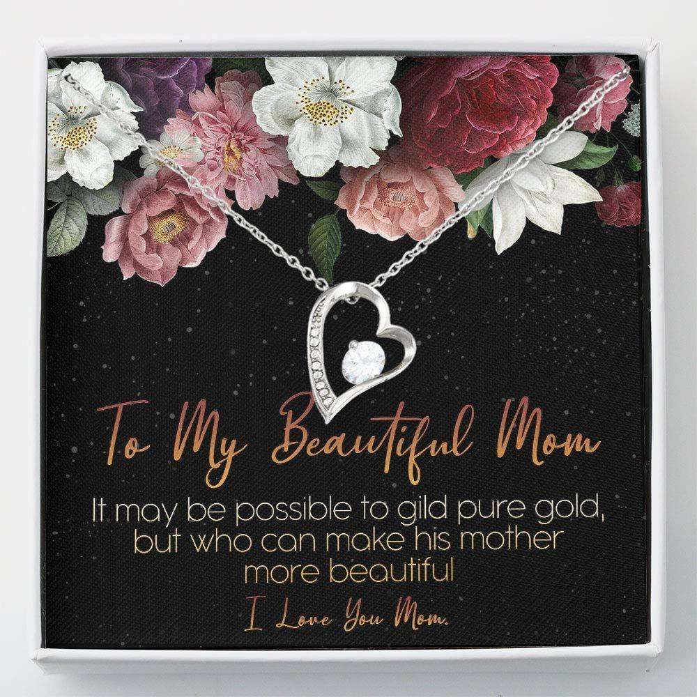 Mom Necklace, Necklace For Women Girl “ To My Beautiful Mom Gifts “ Necklace With Gift Box Gifts for Mother (Mom) Rakva