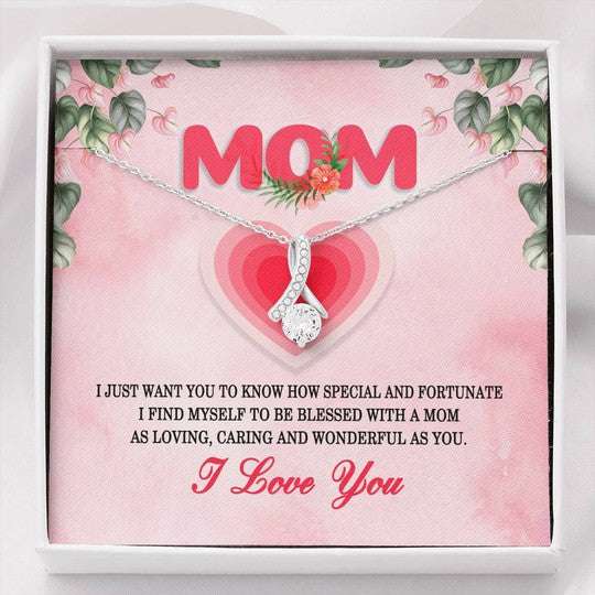 Mom Necklace, Necklace Gift For Mom I Find Myself To Be Blessed With A Loving Person Gifts for Mother (Mom) Rakva