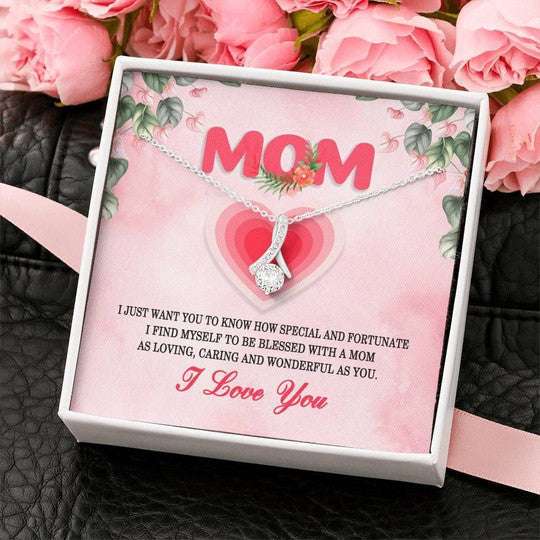 Mom Necklace, Necklace Gift For Mom I Find Myself To Be Blessed With A Loving Person Gifts for Mother (Mom) Rakva