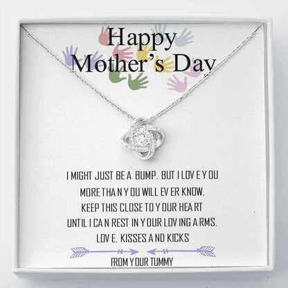 Mom Necklace, Necklace To Expecting Mom, Happy Mothers Day From Your Bump, Pregnant Expecting Moms Gifts For Mom To Be (Future Mom) Rakva