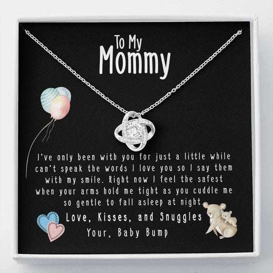 Mom Necklace, New Mom Baby Bump I Love You So I Say Them With My Smile Necklace Gift For Mom Gifts for Mother (Mom) Rakva