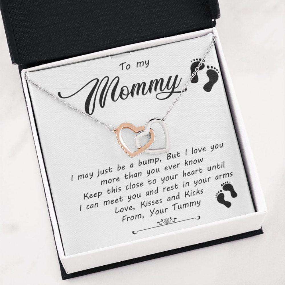 Mom Necklace, New Mom Heart Necklace, Gift For New Mom Hospital, Pregnancy Gift For First Time Mom, Pregnant Wife Gifts for Mother (Mom) Rakva