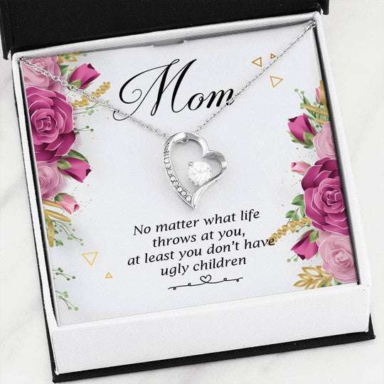 Mom Necklace, No Matter What Life Throws At You Forever Love Necklace Gift For Mom Gifts for Mother (Mom) Rakva