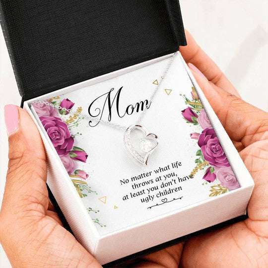 Mom Necklace, No Matter What Life Throws At You Forever Love Necklace Gift For Mom Gifts for Mother (Mom) Rakva