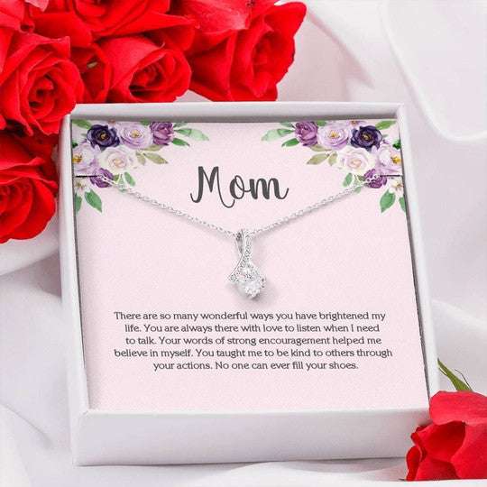 Mom Necklace, No One Can Ever Fill Your Shoes Gift For Mom Alluring Beauty Necklace Gifts for Mother (Mom) Rakva