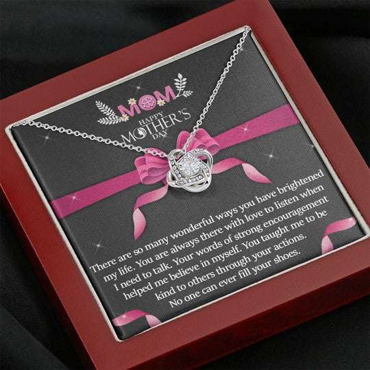 Mom Necklace, No One Can Ever Fill Your Shoes Gift For Mom Love Knot Necklace Gifts for Mother (Mom) Rakva